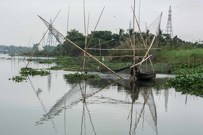 Dhaka infrastructure along the river.